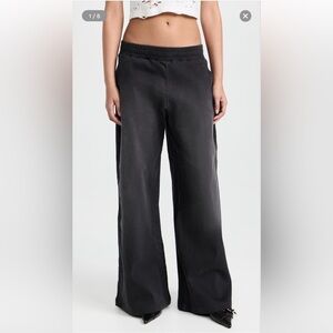 EB Denim track pants wide leg gradeschool Black Gray denim wide leg NWT $325 S